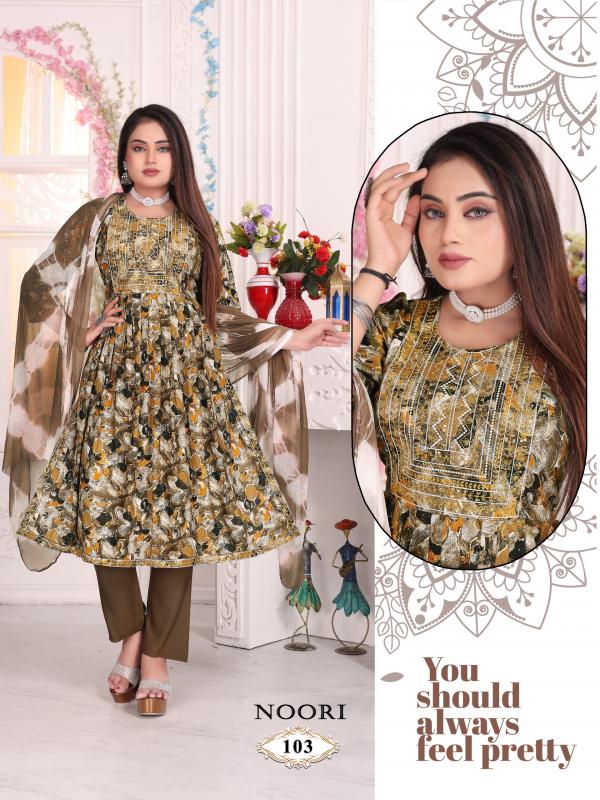 Ft Noori Vol 1 Rayon Printed Kurti Bottom With Dupatta